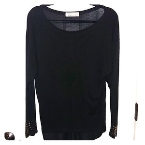 Black Scoop Neck Shirt